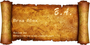 Brxa Alex névjegykártya